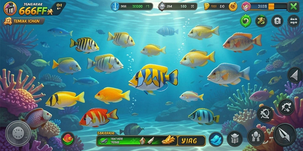 Tangkapan layar menunjukkan gameplay seru dalam game Tembak Ikan.