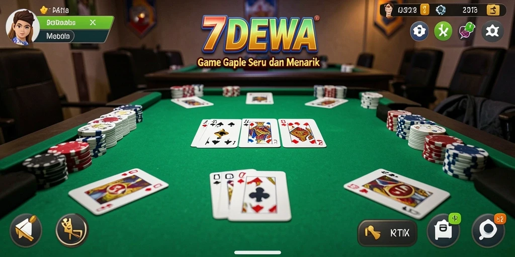 Tampilan gameplay seru Gaple di 7DEWA