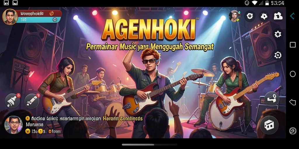 Screenshot AGENHOKI menampilkan fitur gameplay interaktif dan musik yang mendebarkan.