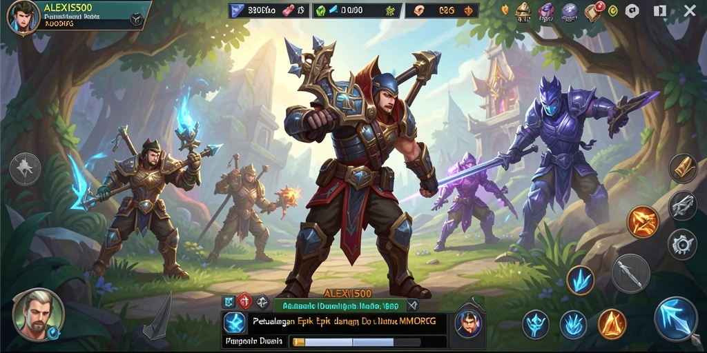 Gameplay seru ALEXIS500 yang menampilkan pertempuran dan eksplorasi.