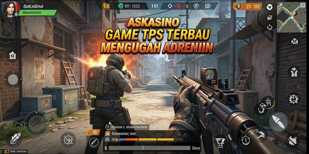 Screenshot gameplay <strong>ASKASINO</strong> yang menampilkan aksi tembak-menembak yang mendebarkan.