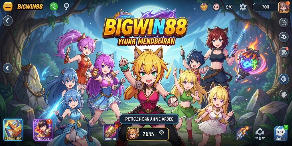 Tampilan gameplay memukau dari BIGWIN88 dengan karakter anime yang menakjubkan.