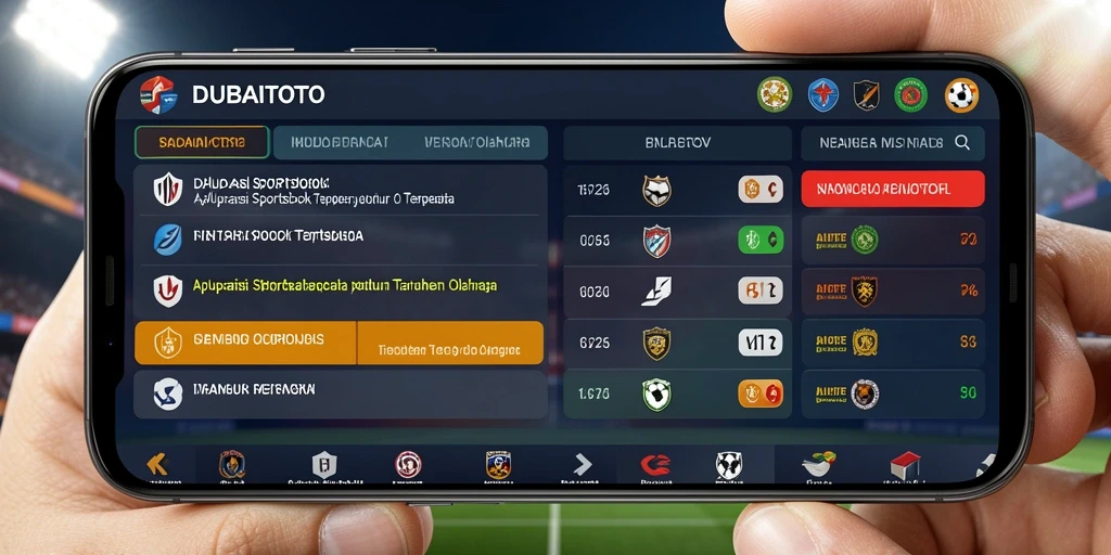 Screenshot DUBAITOTO menampilkan antarmuka taruhan olahraga yang menarik.