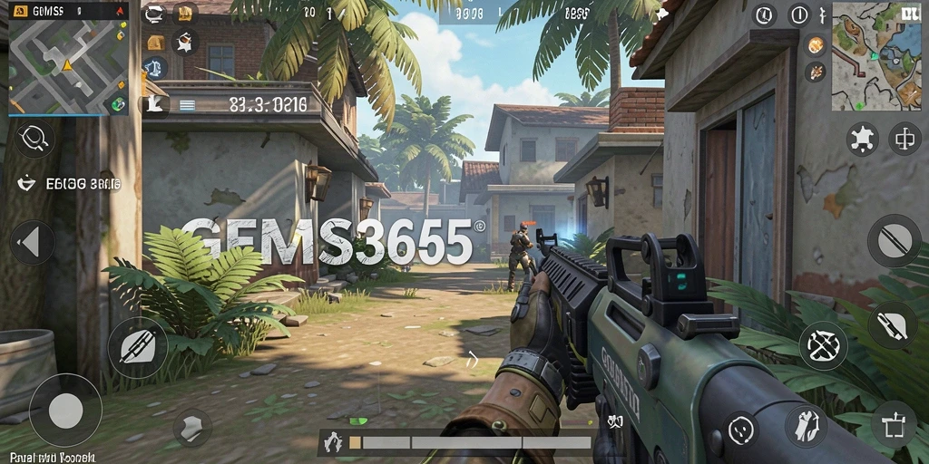 Tampilan seru dari gameplay GEMS365 dengan aksi tembak-menembak.