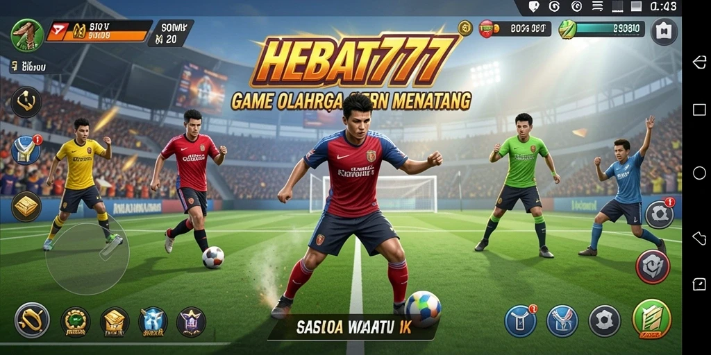 Tampilan gameplay HEBAT777 yang penuh aksi dalam pertandingan olahraga.