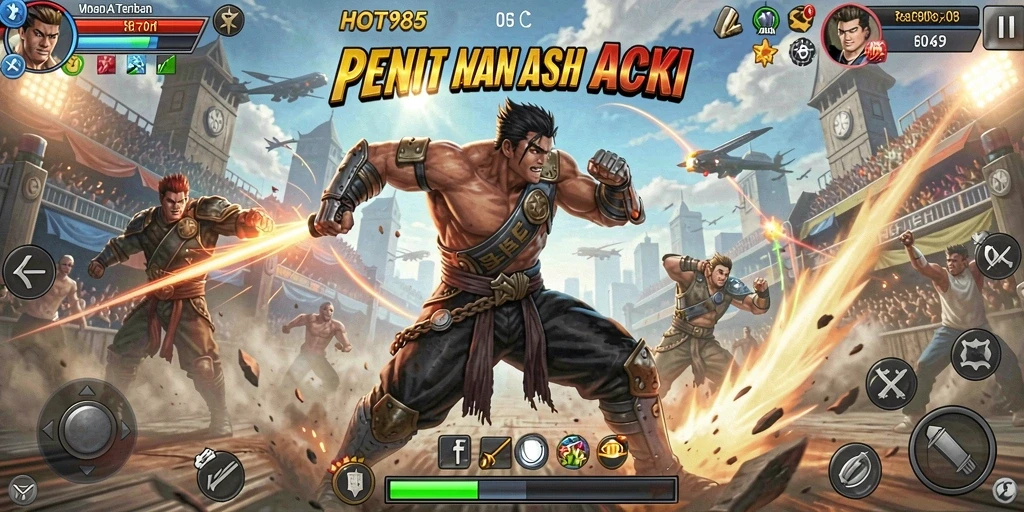 Tampilan pertarungan dalam HOT985 yang mendebarkan dan penuh aksi.