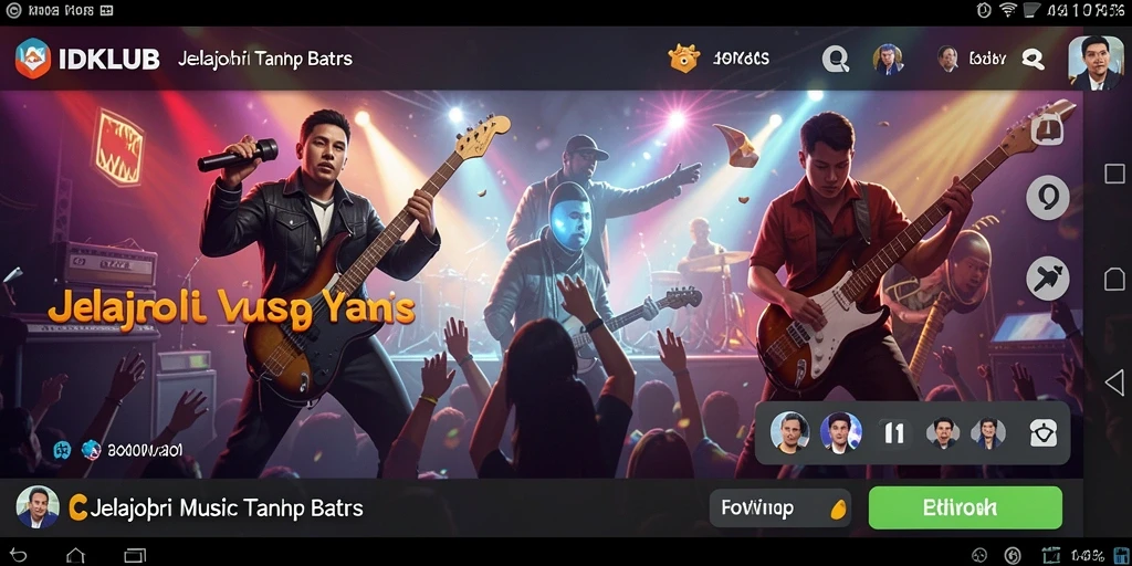 Tampilan gameplay IDKLUB yang menarik dengan fitur musik interaktif.