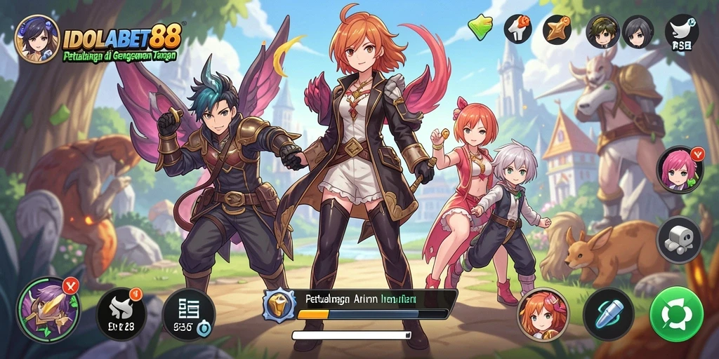 Tampilan menarik gameplay IDOLABET88 dengan karakter Anime.