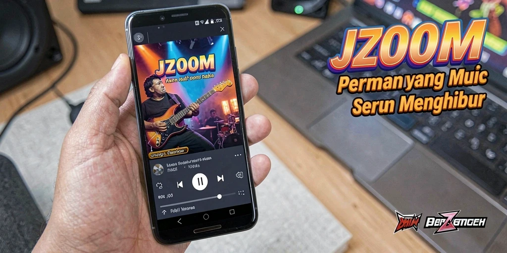 Screenshot J200M menunjukkan gameplay seru saat memainkan musik.
