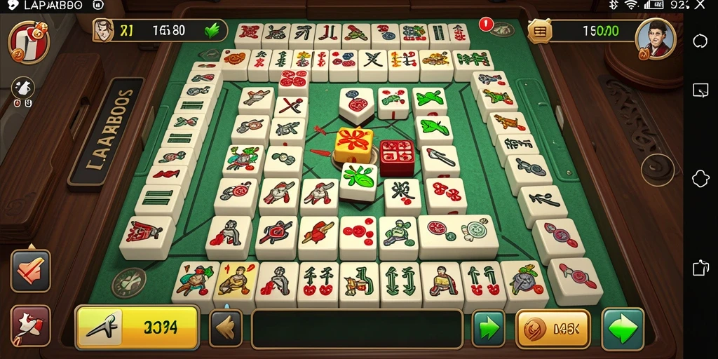 Screenshot LAPARBOS menampilkan gameplay Mahjong yang menarik dan seru.
