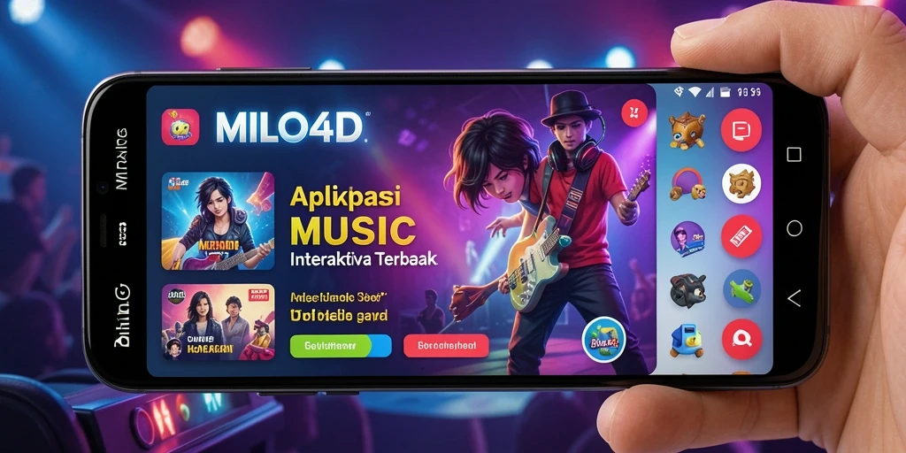 Screenshot utama MILO4D menampilkan gameplay musik yang menarik.