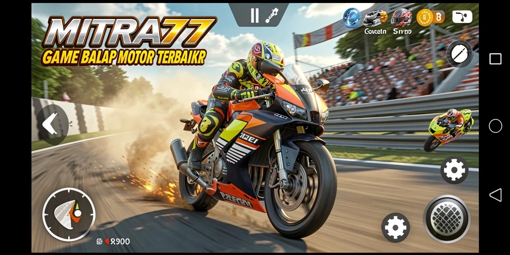Tampilan balapan yang seru dan mendebarkan di MITRA77.