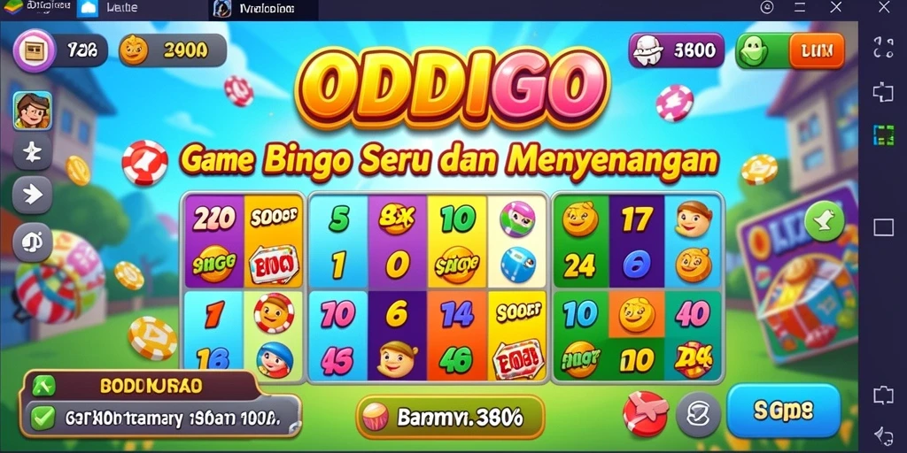Tampilan gameplay ODDIGO yang menarik dan penuh warna saat bermain Bingo.