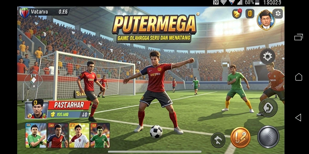 Screenshot gameplay PUTERMEGA menampilkan momen seru dalam olahraga.