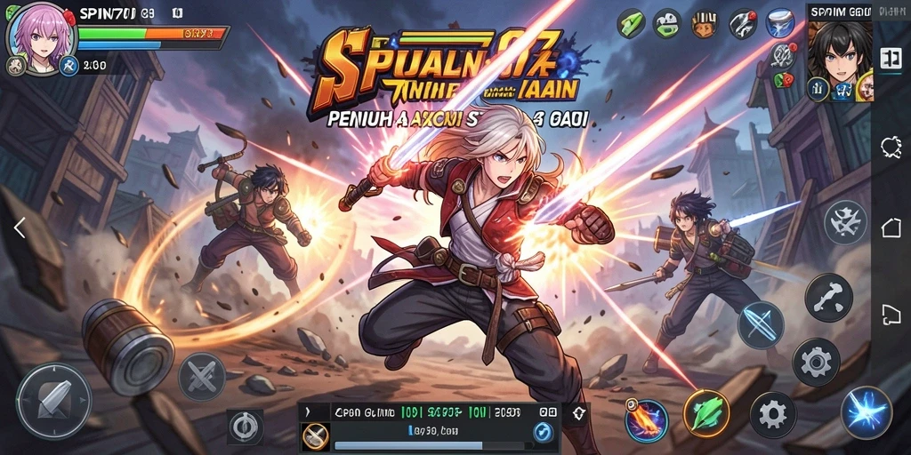 Gameplay SPIN707 menampilkan karakter anime dalam pertempuran yang mendebarkan.