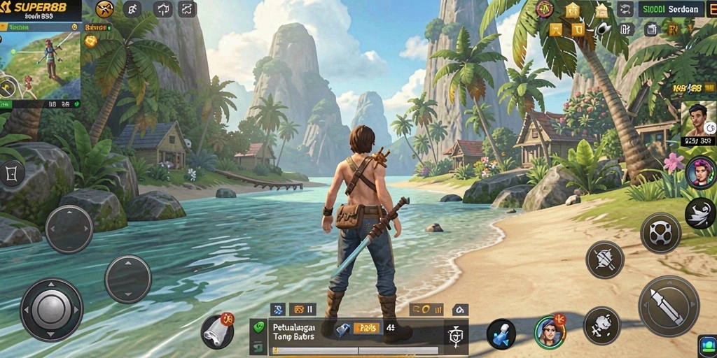Gameplay SUPER88 menunjukkan kebebasan petualangan di dunia terbuka.