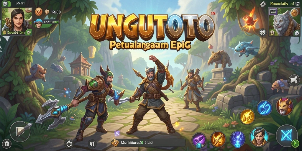 Screenshot UNGUTOTO menampilkan pertarungan seru dalam gameplay RPG.