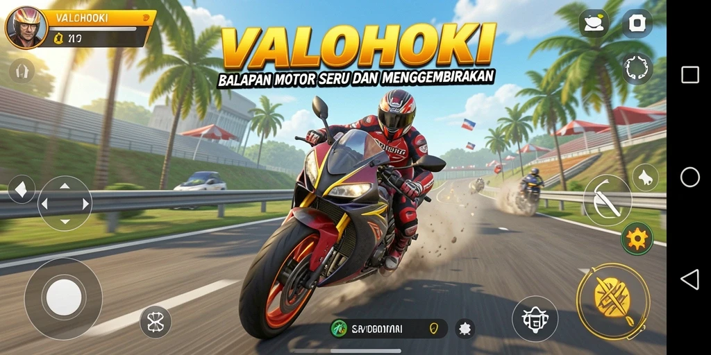 Gameplay menarik dari VALOHOKI yang memperlihatkan balapan motor yang seru.