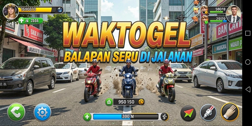 Tampilkan gameplay balapan mendebarkan WAKTOGEL.