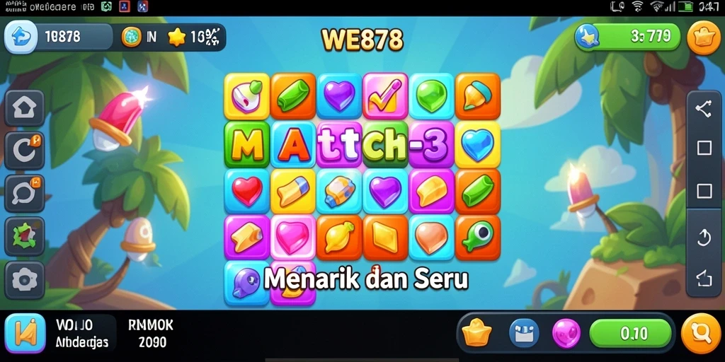 Tangkapan layar gameplay WE878 yang menunjukkan momen mencocokkan ikon.