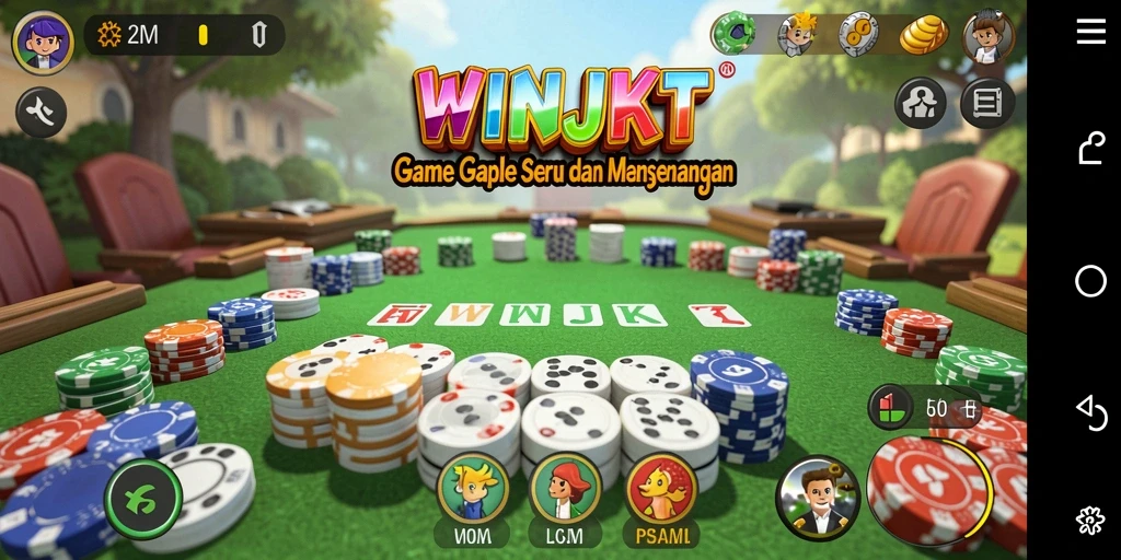 Screenshot gameplay <strong>WINJKT</strong> yang menunjukkan keseruan bermain Gaple.