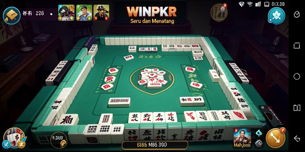 Screenshot gameplay WINPKR menampilkan momen seru dalam permainan Mahjong.