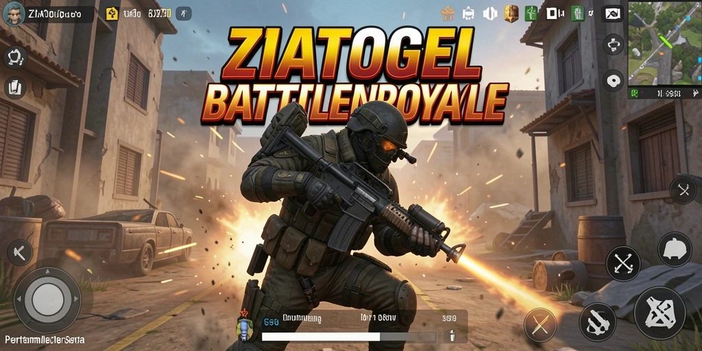Tampilan gameplay seru dari ZIATOGEL dalam pertempuran Battle Royale.
