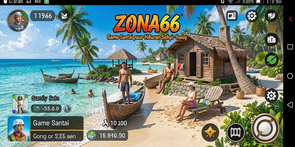 Tangkapan layar utama ZONA66 menunjukkan gameplay seru yang menyenangkan.